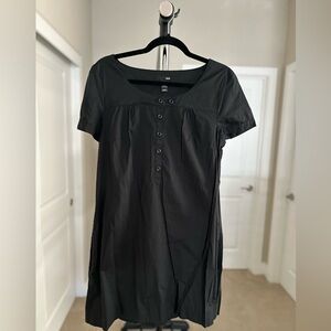 Women’s H&M Black Short Sleeve Button-Front Knee-Length Dress Size 14